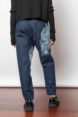 Drawstring Waist Slim Jeans - Indigo