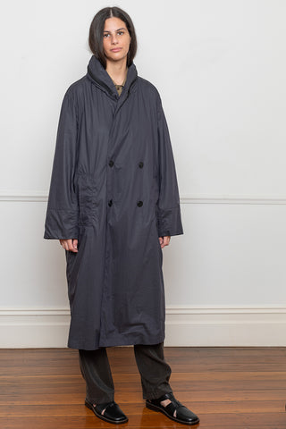 Hooded Raincoat - Blue Black