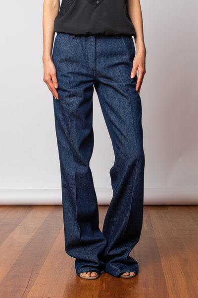 Dries Van Noten Parchia Straight Leg Denim Pants - Indigo at