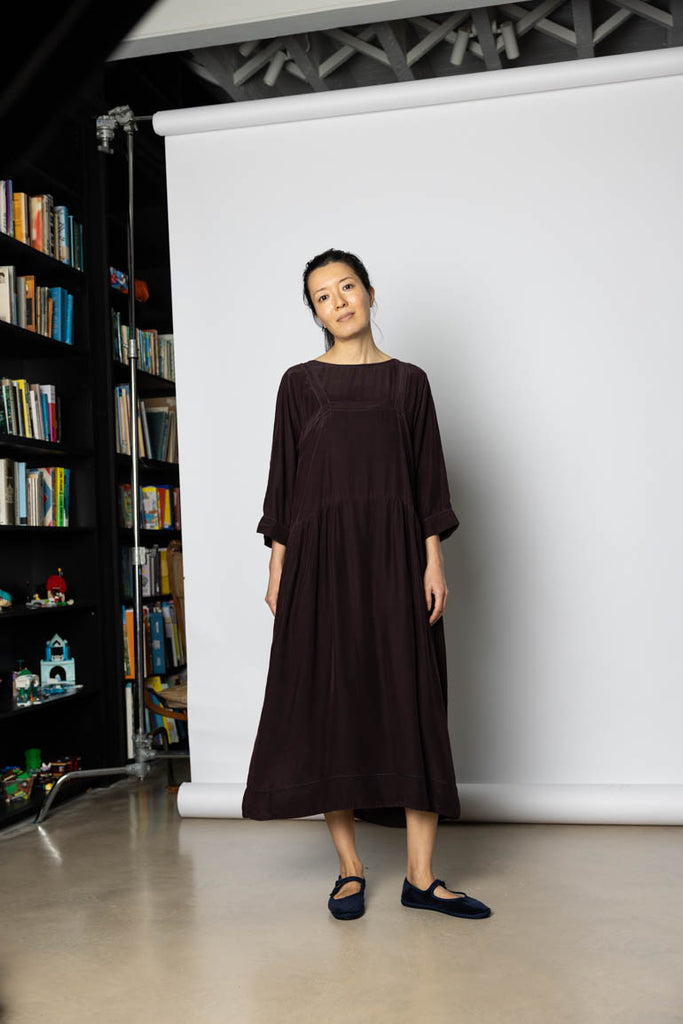 Garment Dyed French Slip Dress - Pecan