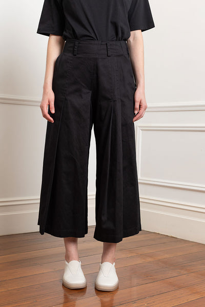 YUAN RELAX TUCK SLACKS black ユアン ワイズフォーメン Y's for men 12 Tuck Pants （Black） -FASCINATE