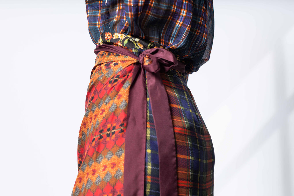 Long Wrap Scarf Skirt - Multi B
