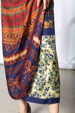 Long Wrap Scarf Skirt - Multi B