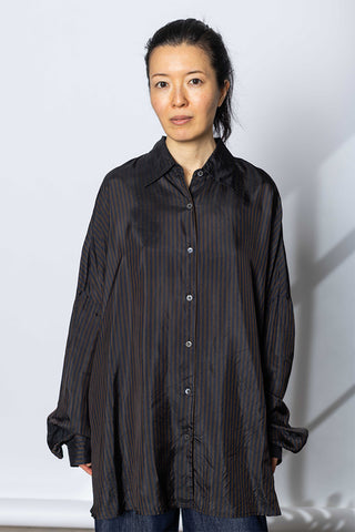 Cupro Cocoon Shirt - Dark Brown
