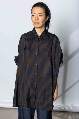 Cupro Cocoon Shirt - Dark Brown