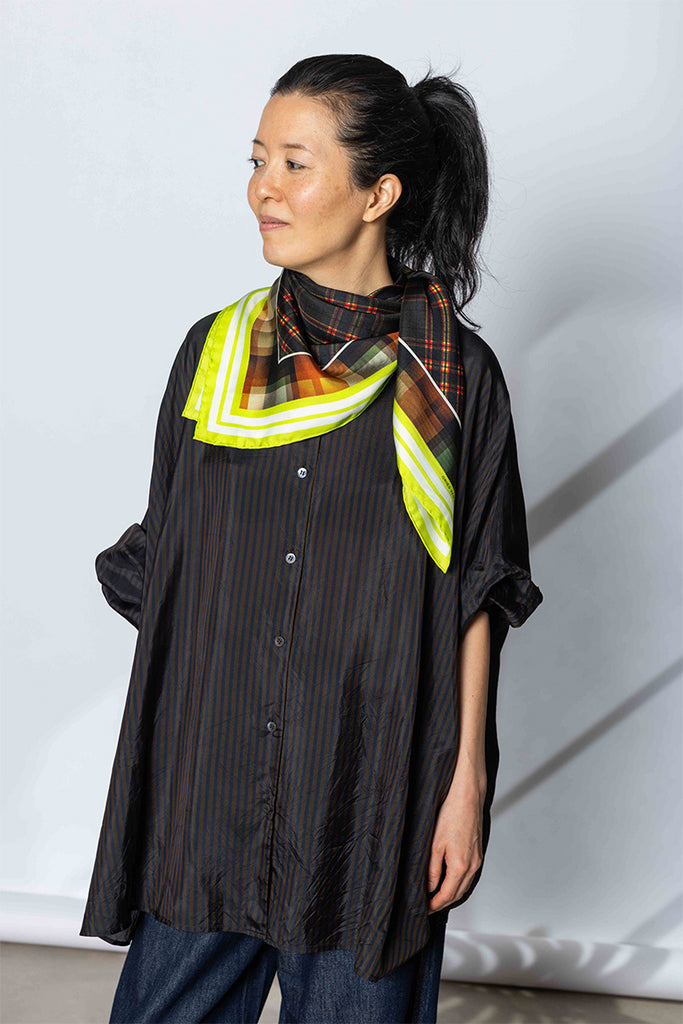 Silk Square Scarf - Neon Yellow