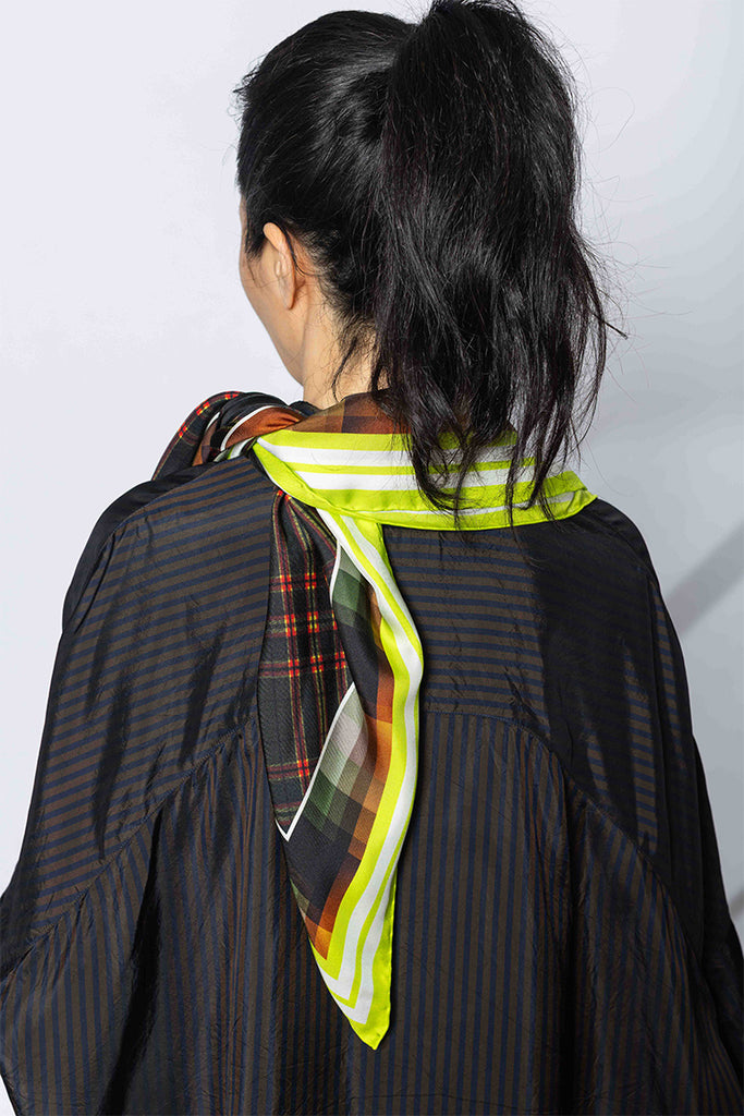 Silk Square Scarf - Neon Yellow