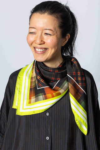 Silk Square Scarf - Neon Yellow