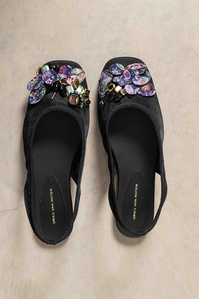 Embellished Flats - Black/Multi