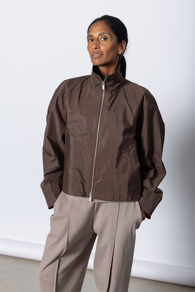 Akimbo Blouson Jacket - Dark Brown