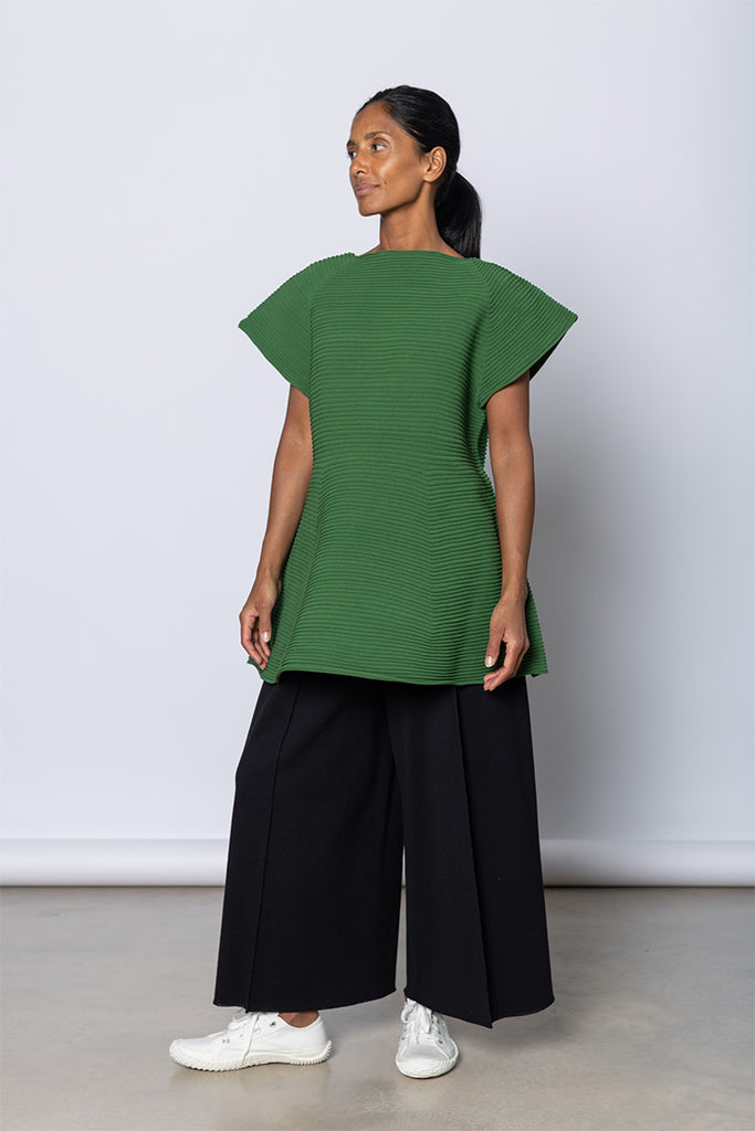 Corrugated Knit Dress - Green