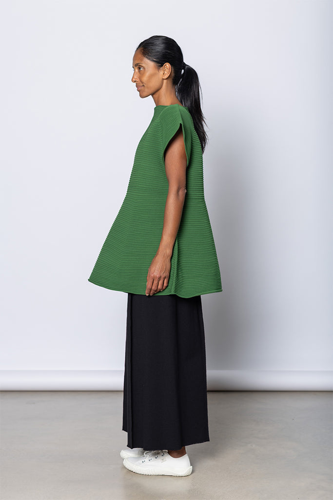 Corrugated Knit Dress - Green