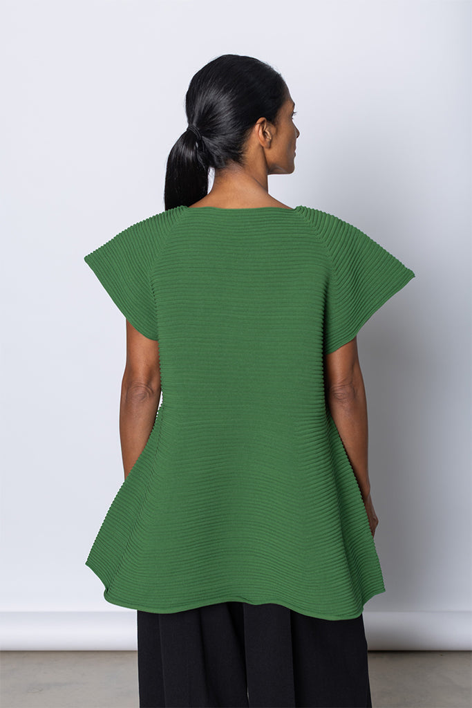Corrugated Knit Dress - Green