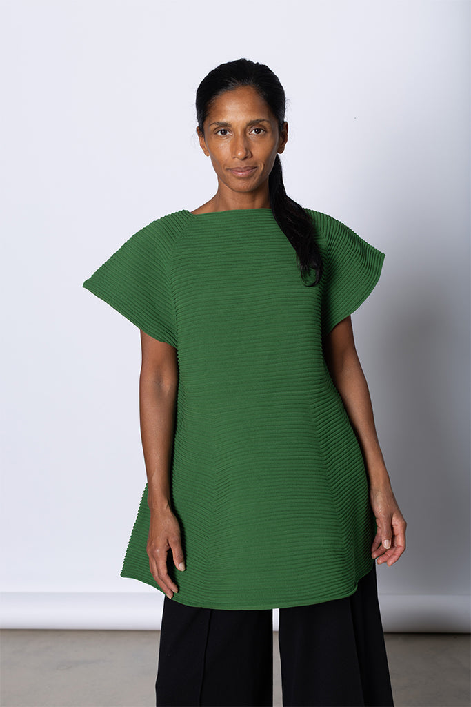 Corrugated Knit Dress - Green