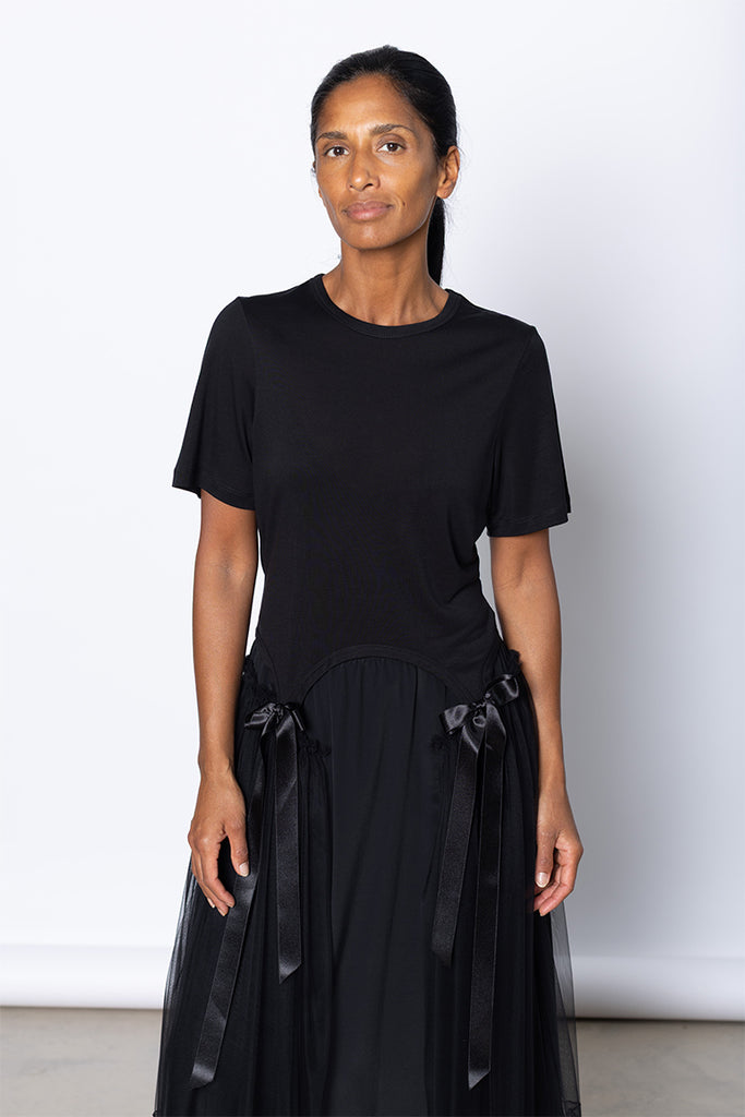 Bow Tail Easy T-Shirt - Black