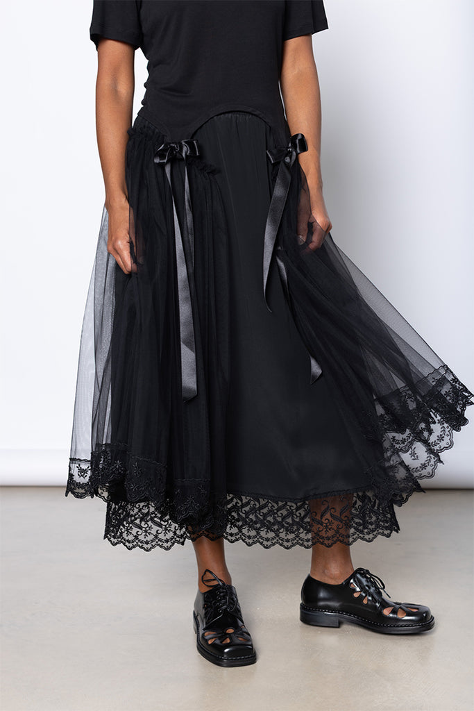 Bow Tail Easy T-Shirt - Black