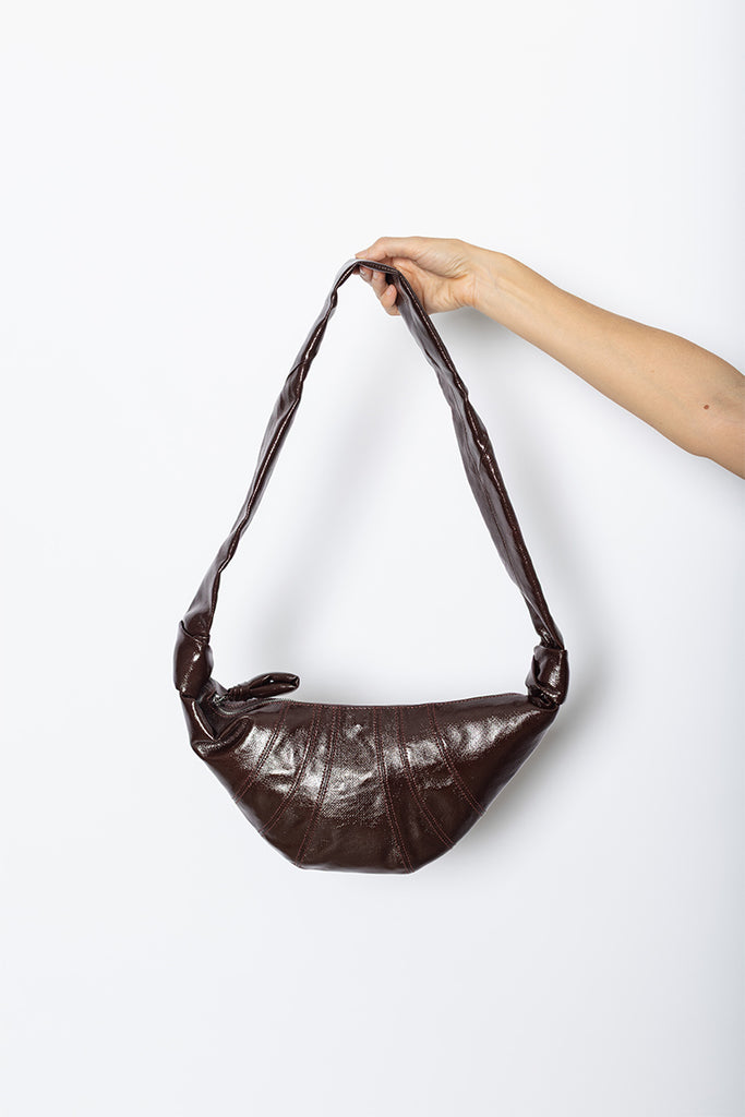 Small Croissant Bag Coated Cotton - Chocolate Fondant