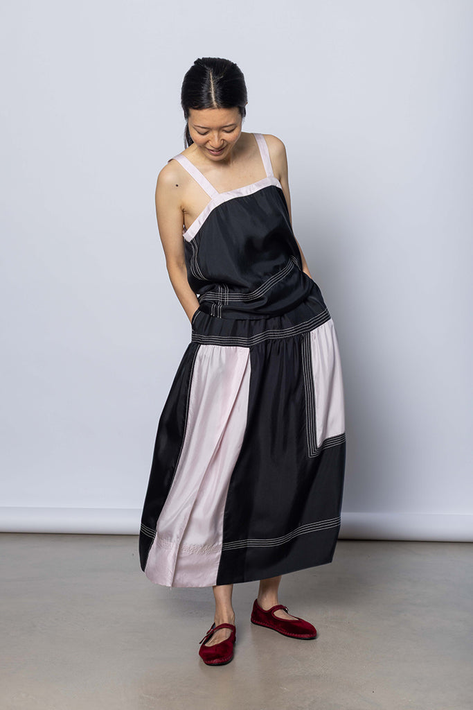 Silk Twill Camisole Top - Printer Black