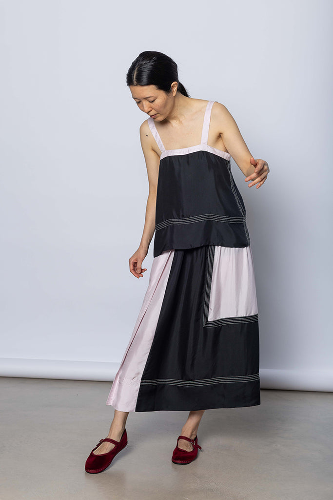 Silk Twill Camisole Top - Printer Black