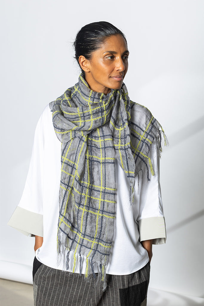 Plaid Scarf - Grey