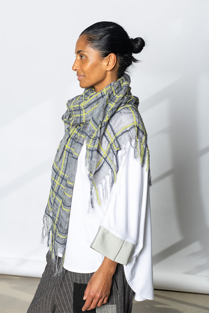 Plaid Scarf - Grey