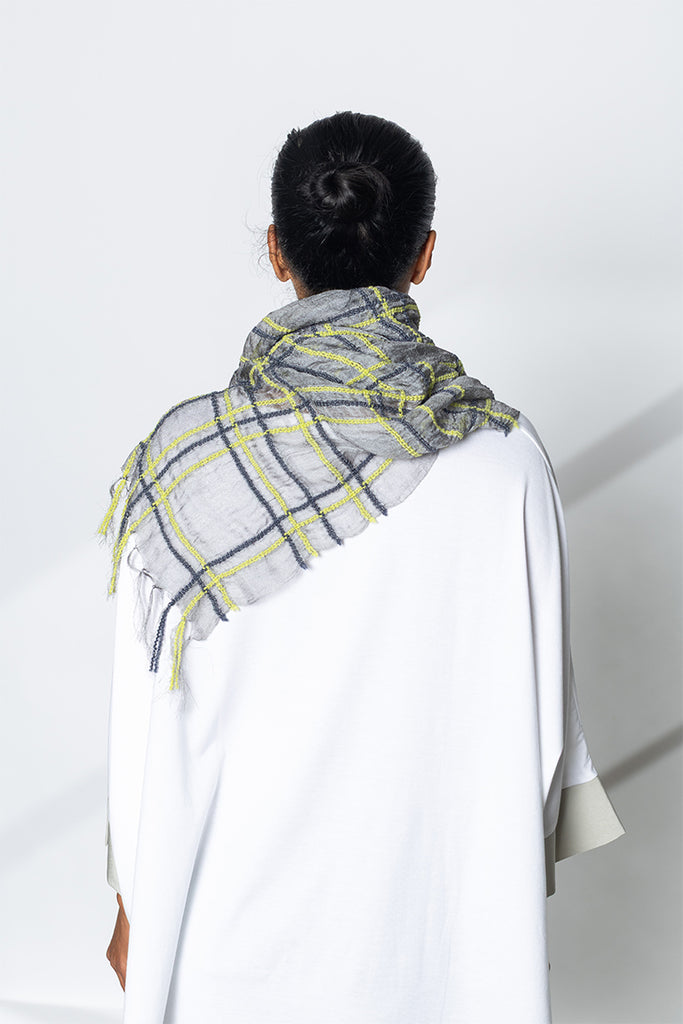 Plaid Scarf - Grey
