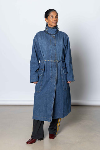 Rain Denim Coat - Indigo
