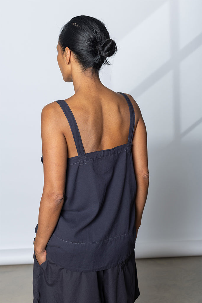 Garment Dyed Camisole Top - Ink/Contrast