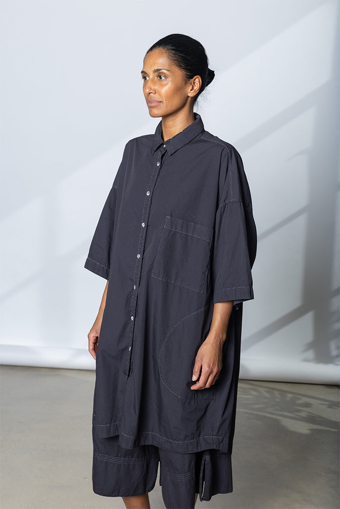 Garment Dyed Big Shirt - Inky Midnight