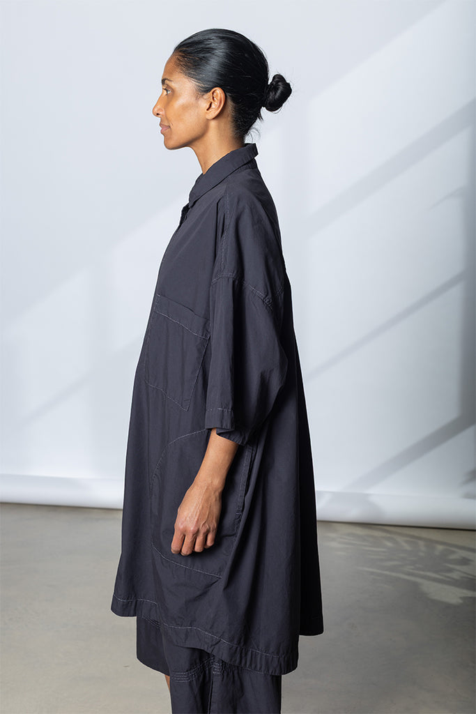 Garment Dyed Big Shirt - Inky Midnight