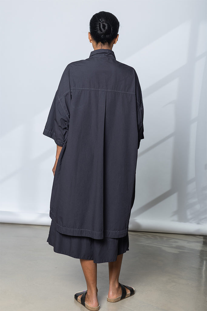 Garment Dyed Big Shirt - Inky Midnight