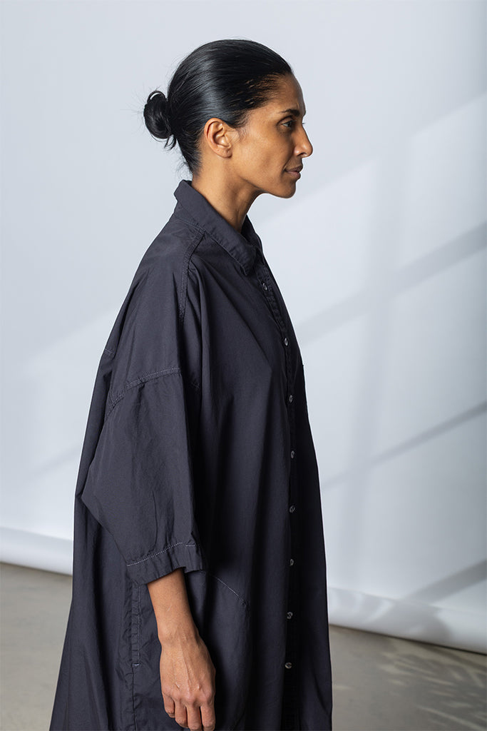 Garment Dyed Big Shirt - Inky Midnight