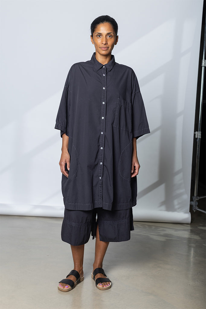 Garment Dyed Big Shirt - Inky Midnight