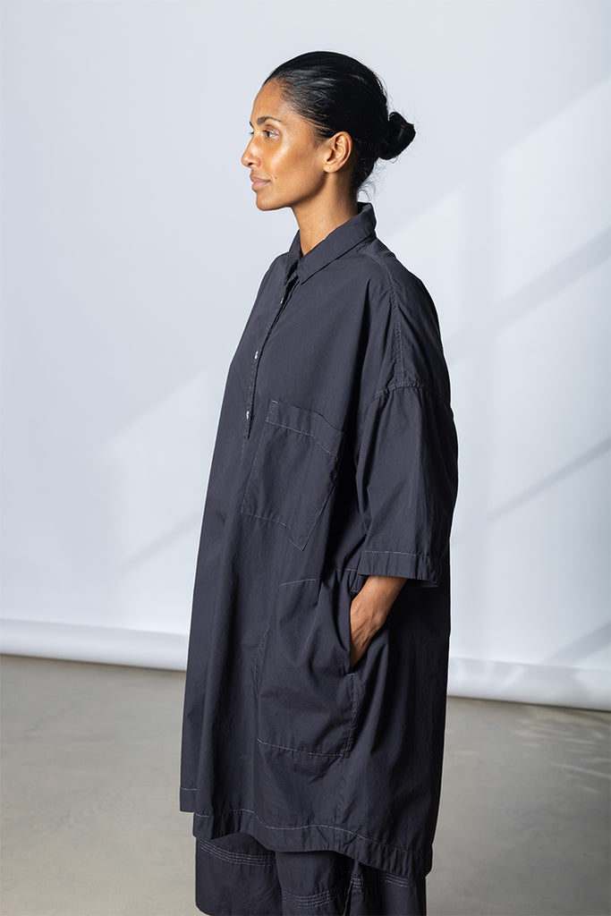 Garment Dyed Big Shirt - Inky Midnight