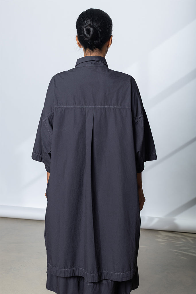Garment Dyed Big Shirt - Inky Midnight