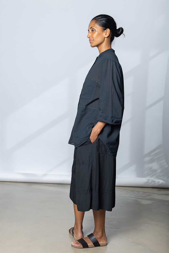 Garment Dyed 7/8th Shirt - Soft Black