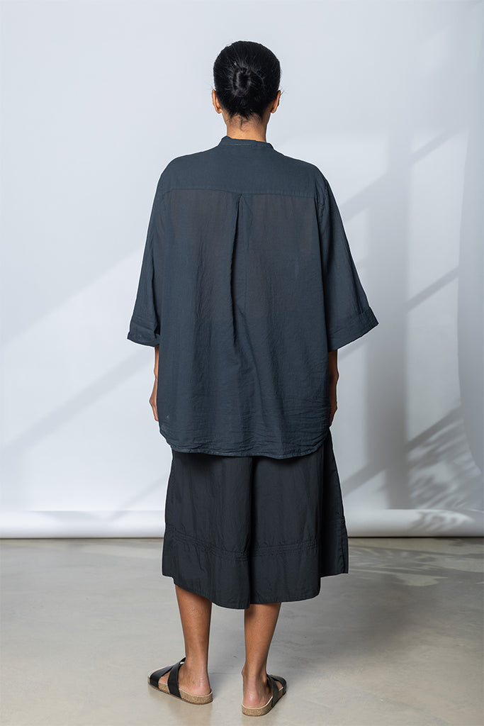 Garment Dyed 7/8th Shirt - Soft Black