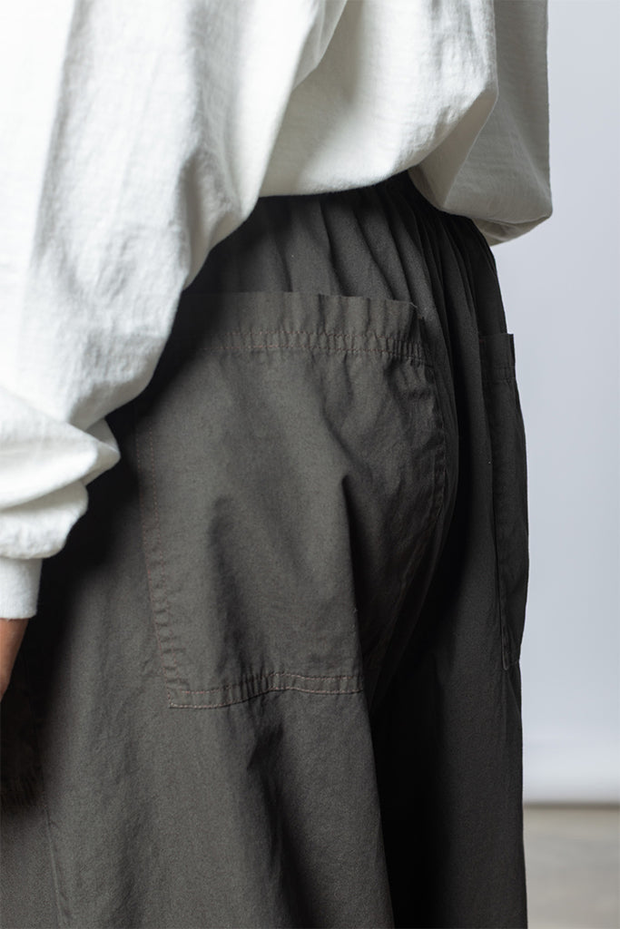 Garment Dyed Wide Leg Pants - Dark Olive Green