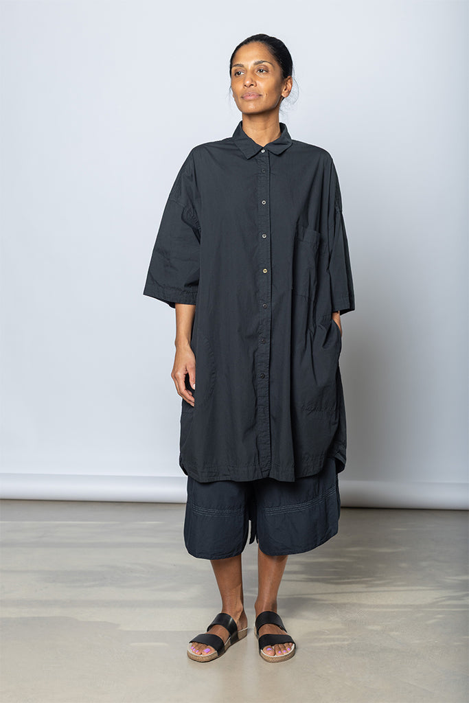 Garment Dyed Big Shirt - Soft Black