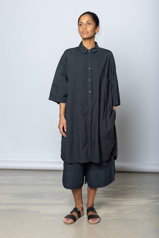 Garment Dyed Big Shirt - Soft Black