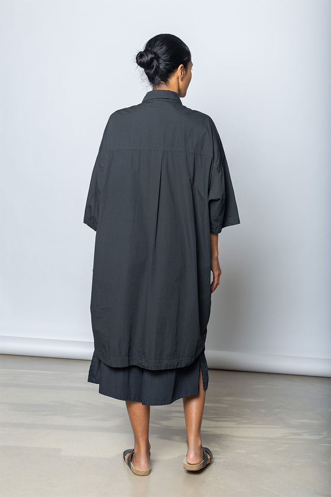 Garment Dyed Big Shirt - Soft Black