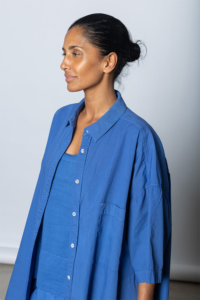 Garment Dyed Big Shirt - Dutch Blue