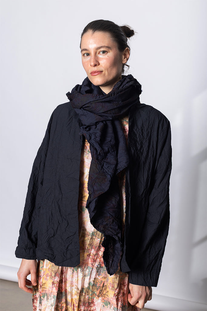 Scialle Shawl Lavato - Indigo Floral