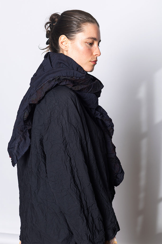 Scialle Shawl Lavato - Indigo Floral