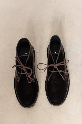 Velvet  Ankle Boot - Dark Brown