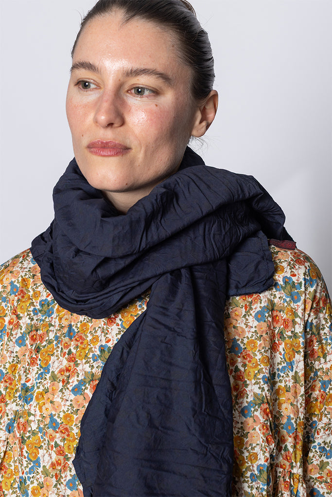 Scialle Shawl Lavato - Indigo Floral