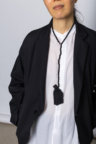 Silk Ball Necklace - Black