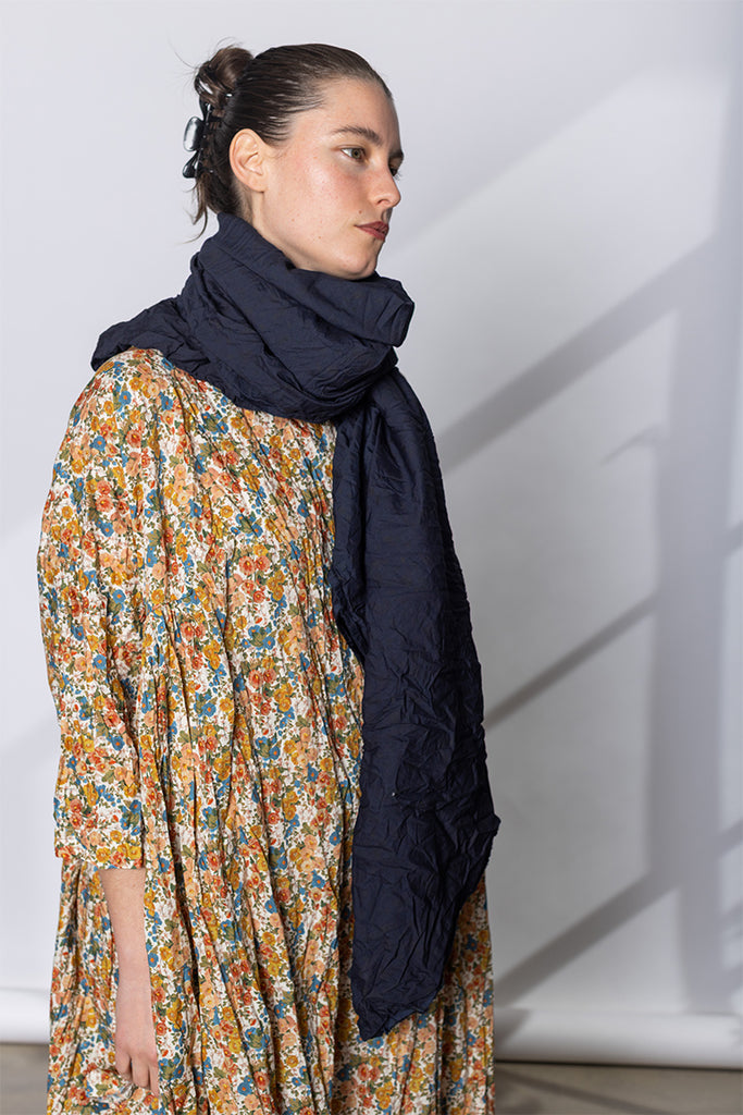 Scialle Shawl Lavato - Indigo Floral