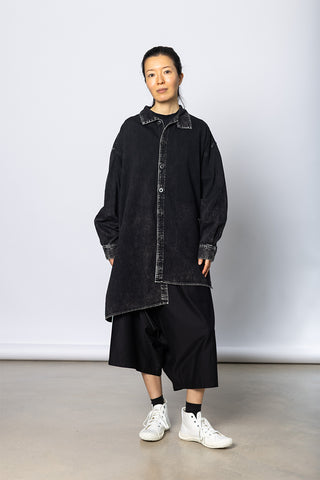 Unbalanced Big Shirt - Black