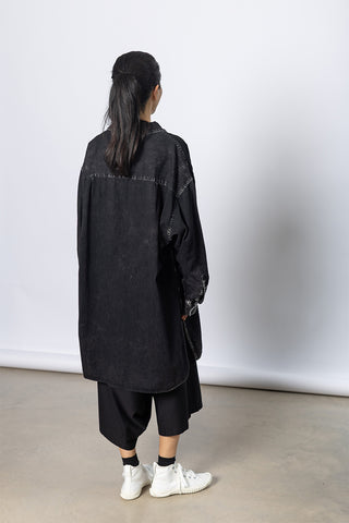 Unbalanced Big Shirt - Black